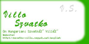 villo szvatko business card